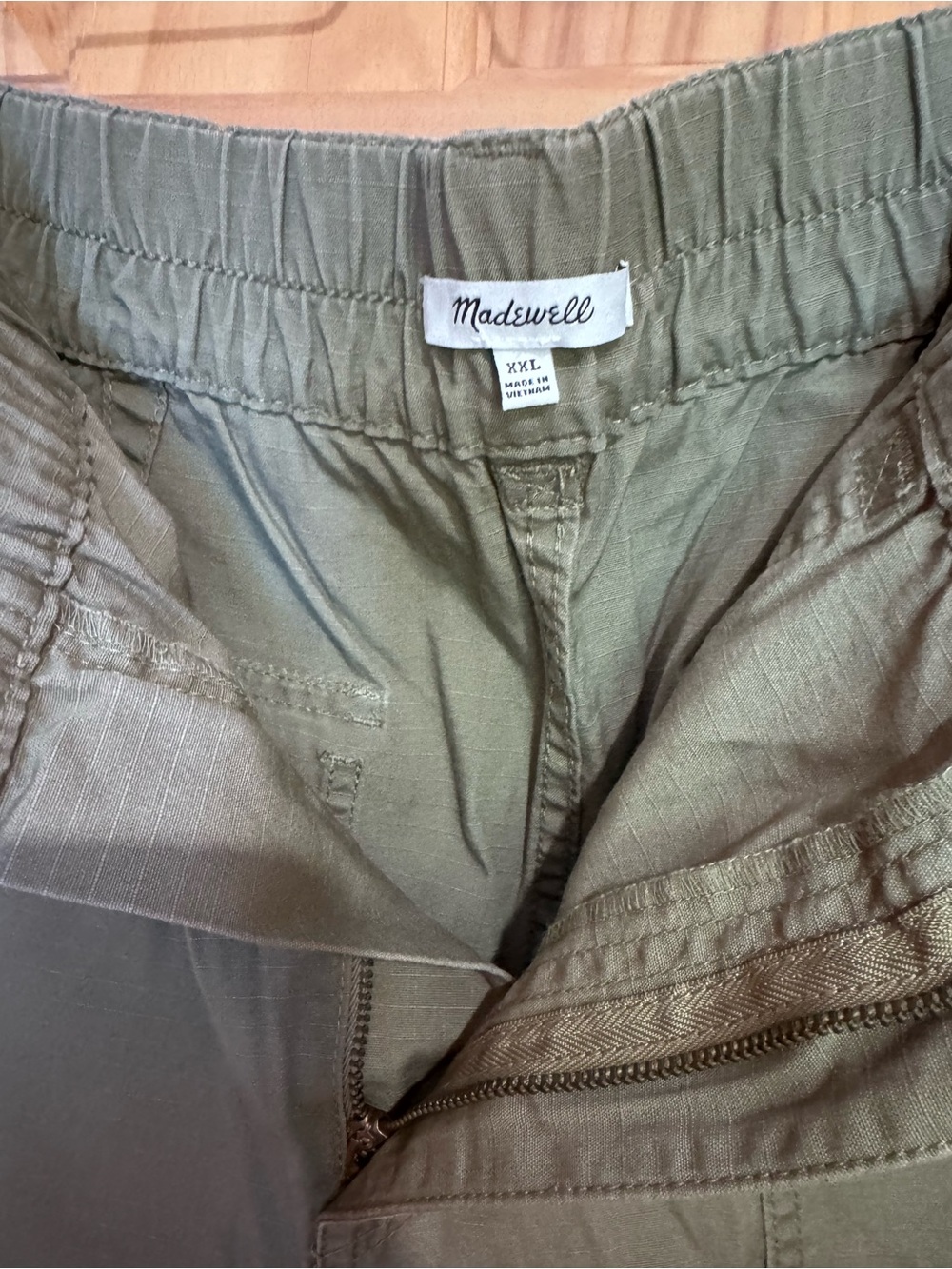 Madewell Olive Utility Zip-Front Pants